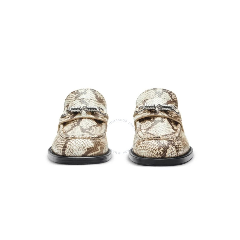 Burberry Barbed Python-Print Loafers - Picture 2 of 3